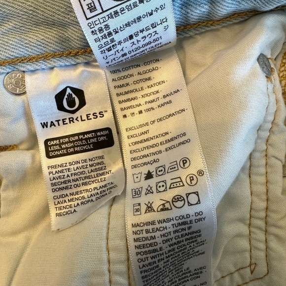 Levi’s Denim 501 Button Fly Washed Frayed Edge Five Pocket / W28 - Picture 11 of 13